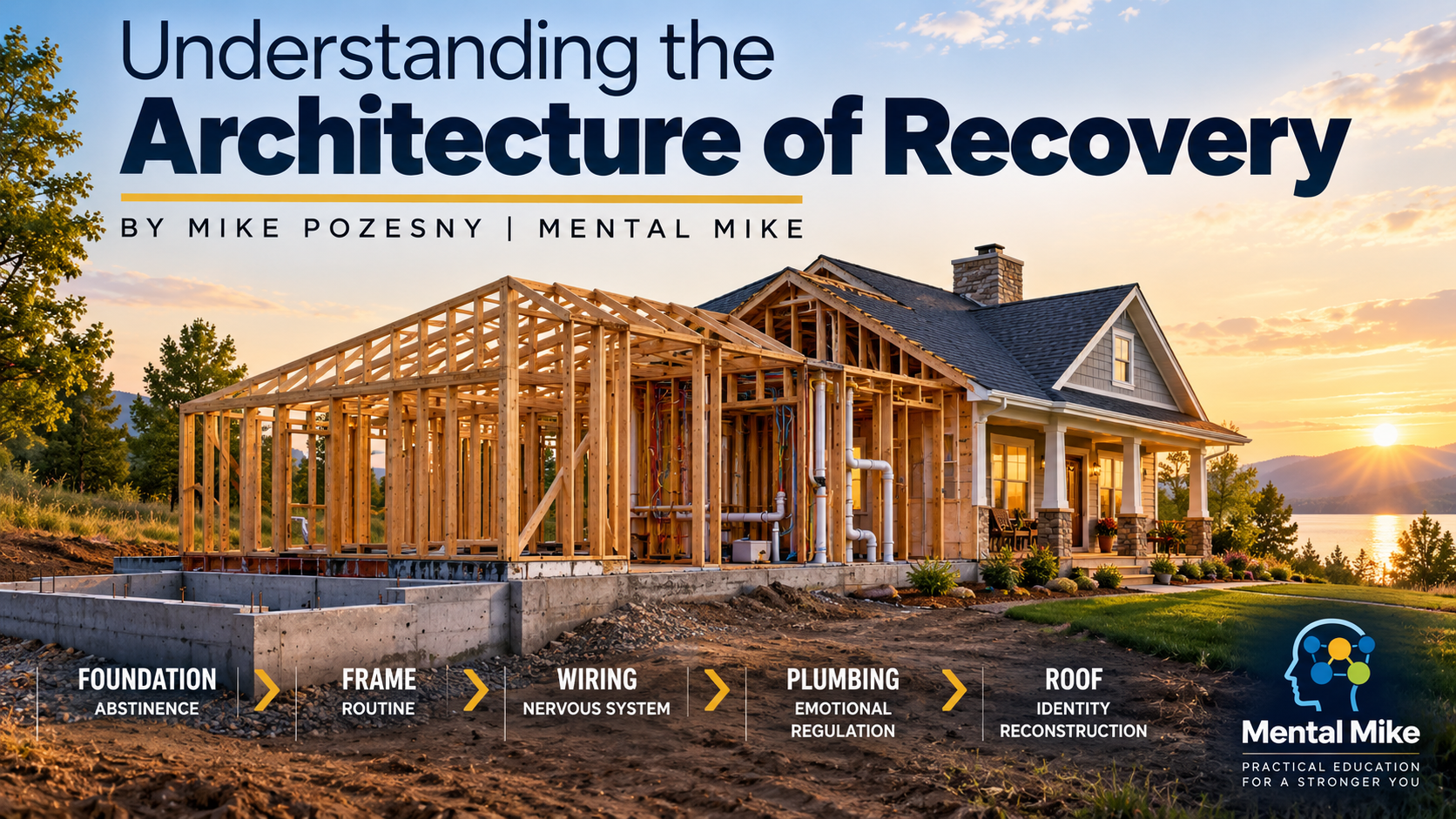 House construction illustrating the stages and structure of addiction recovery